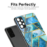 Turquoise Geometrical Marble Glass Case for Poco X8 Pro max 5G