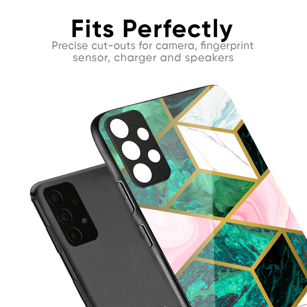 Seamless Green Marble Glass Case for iQOO Neo 10 5G