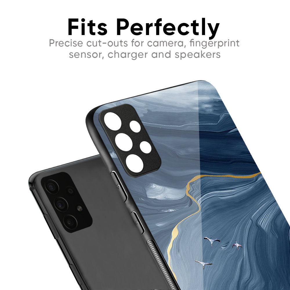 Deep Ocean Marble Glass Case for Samsung Galaxy M56 5G
