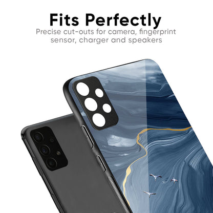 Deep Ocean Marble Glass Case for Samsung Galaxy M56 5G