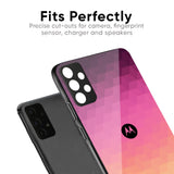 Geometric Pink Diamond Glass Case for Motorola Edge 50 Fusion 5G