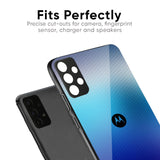 Blue Rhombus Pattern Glass Case for Motorola Edge 60 Fusion 5G