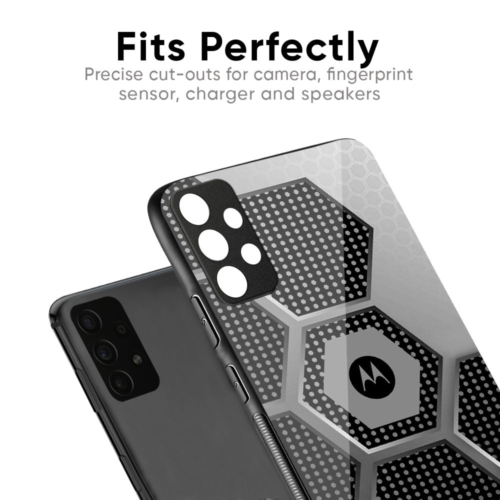 Hexagon Style Glass Case For Motorola Edge 60 Pro