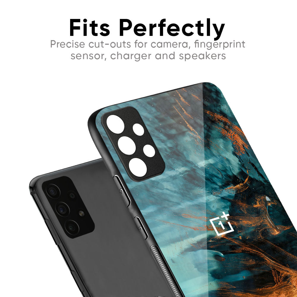 Golden Splash Glass Case for OnePlus Nord CE5 5G