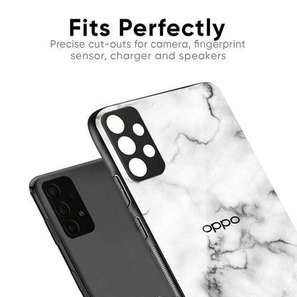 Satin White Marble Glass Case for Oppo Reno14 5G