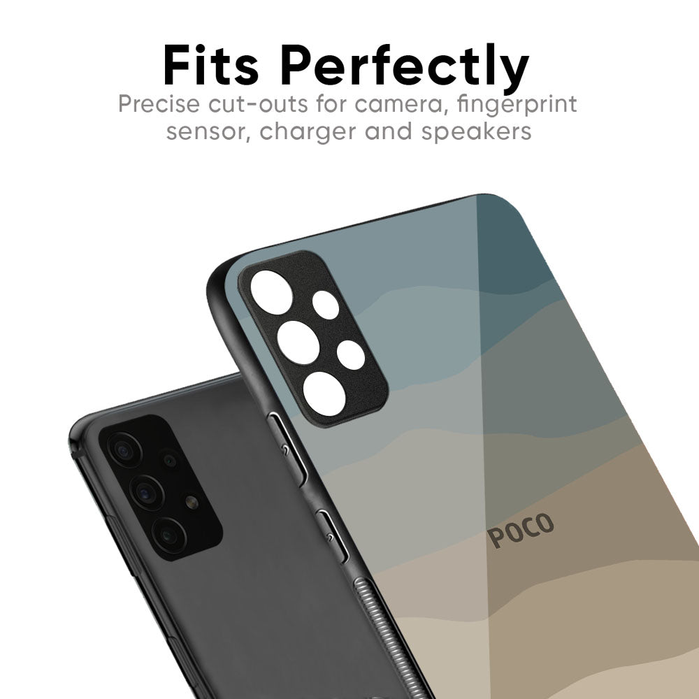 Abstract Mountain Pattern Glass Case for Poco X7 Pro 5G