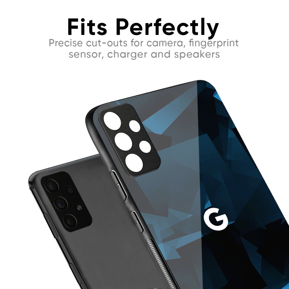 Polygonal Blue Box Glass Case For Google Pixel 10A 5G