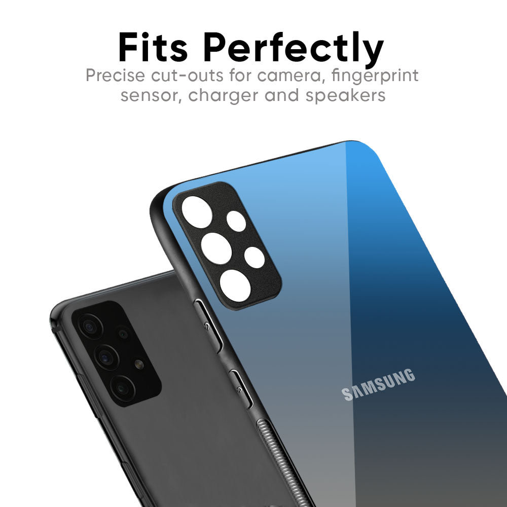 Blue Grey Ombre Glass Case for Samsung Galaxy M56 5G