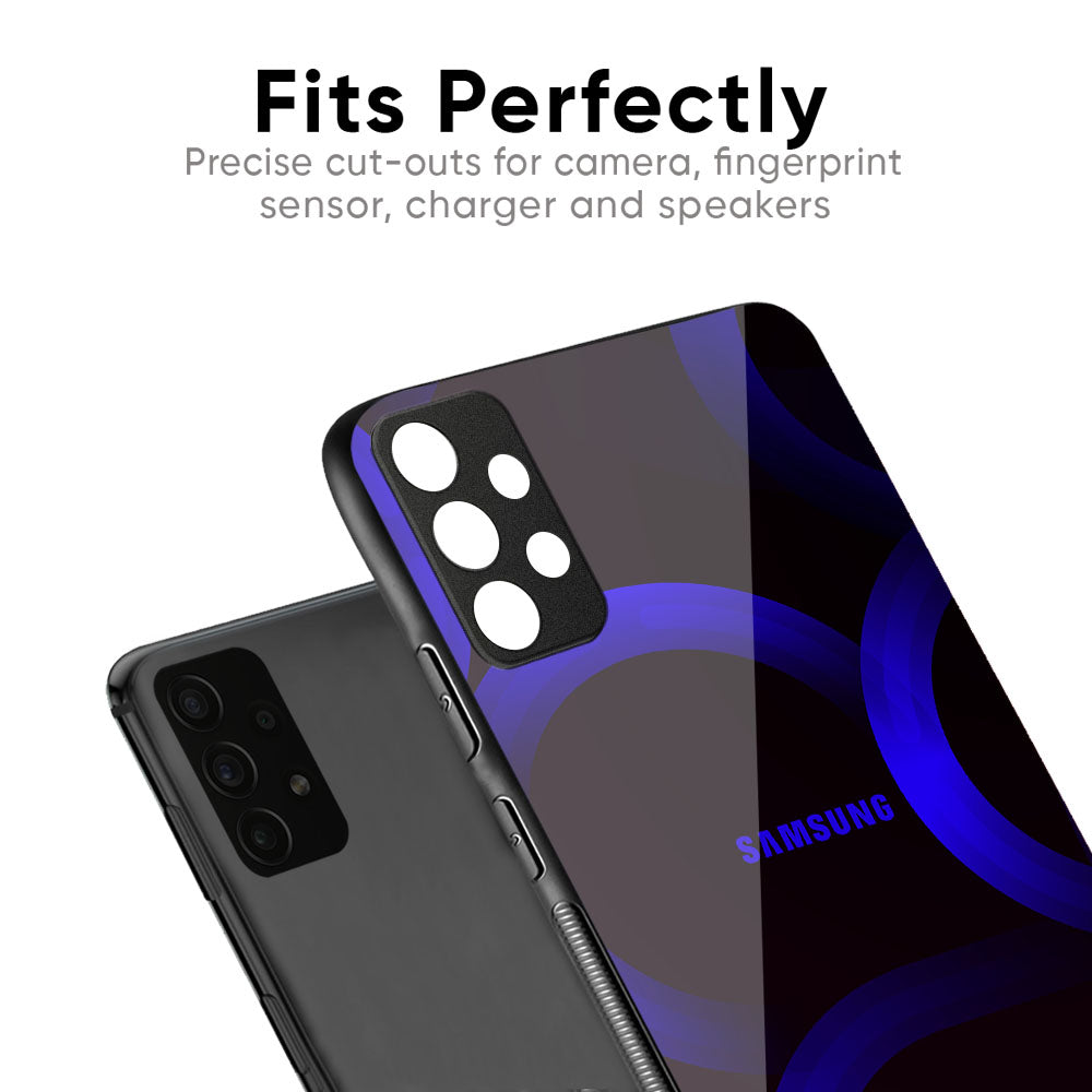 Blue Ring Light Glass Case for Samsung Galaxy M56 5G