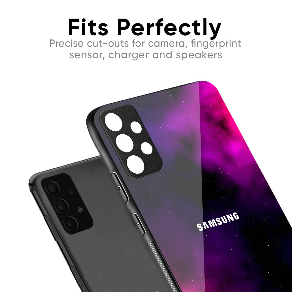 Pink Galaxy Glass Case for Samsung Galaxy M56 5G