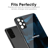 Polygonal Blue Box Glass Case For Samsung Galaxy M17 5G