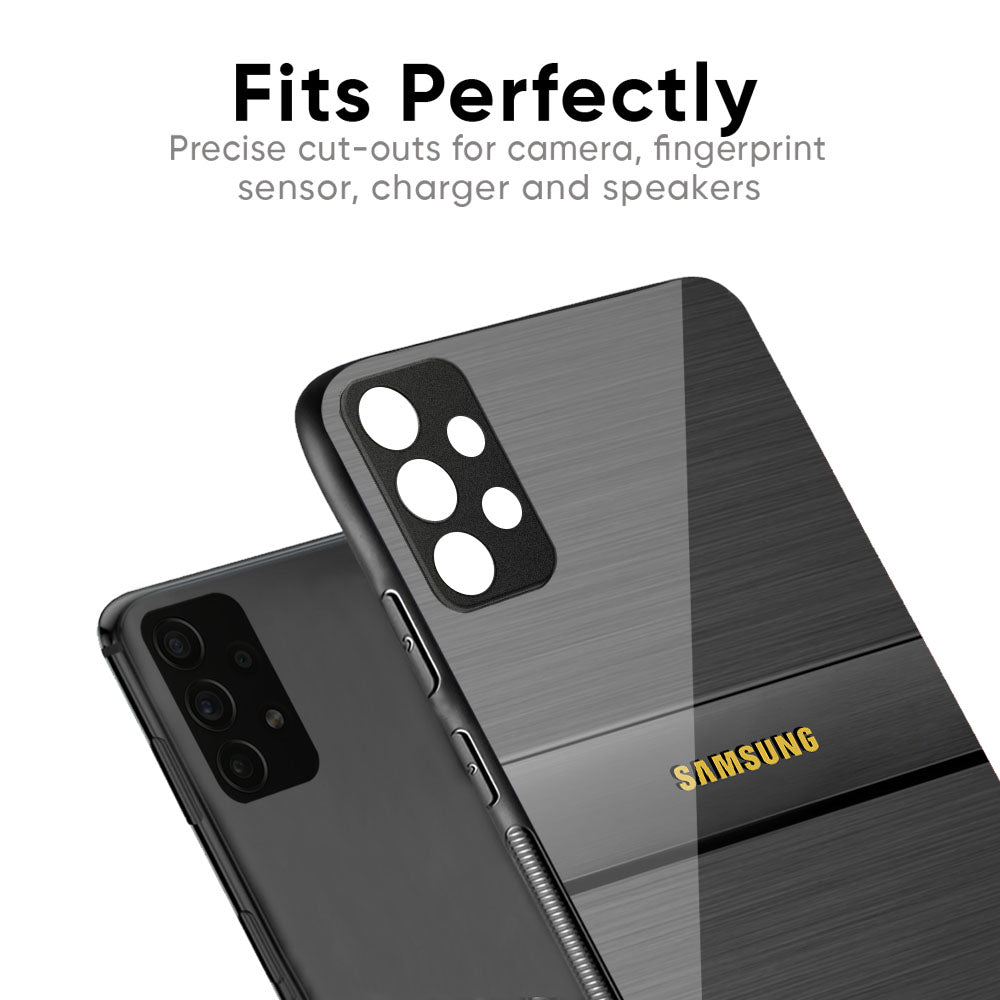 Grey Metallic Glass Case For Samsung Galaxy M56 5G