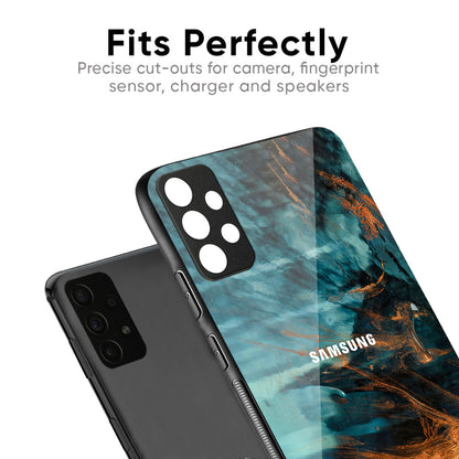 Golden Splash Glass Case for Samsung Galaxy A57 5G