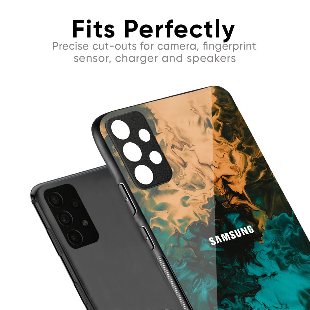 Watercolor Wave Glass Case for Samsung Galaxy M56 5G