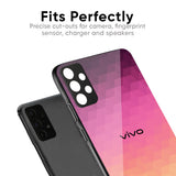 Geometric Pink Diamond Glass Case for Vivo Y21 5G