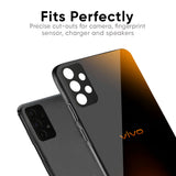 Orange Black Fusion Glass Case for Vivo Y21 5G