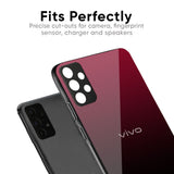 Wine Red Glass Case For Vivo Y21 5G