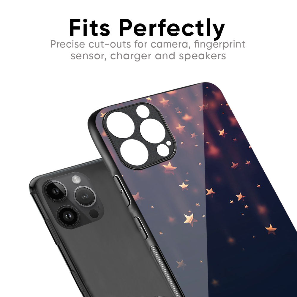 Falling Stars Glass Case For iPhone 17
