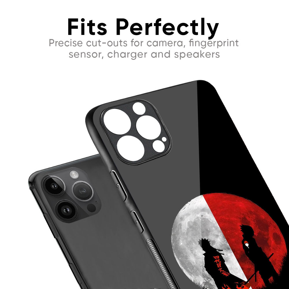 Anime Red Moon Glass Case for iPhone 17