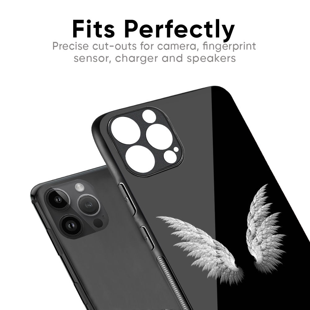White Angel Wings Glass Case for iPhone 17