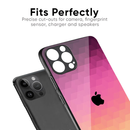 Geometric Pink Diamond Glass Case for iPhone 17