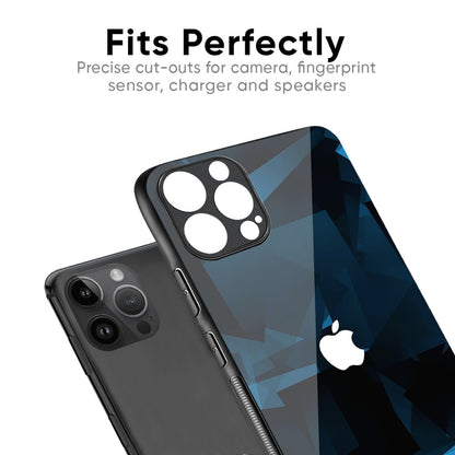 Polygonal Blue Box Glass Case For iPhone 17