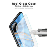 Vibrant Blue Marble Glass Case for iPhone 16 Plus