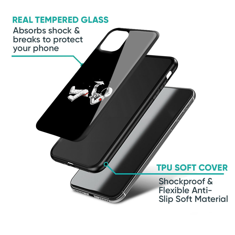 Space Traveller Glass Case for Samsung Galaxy M56 5G