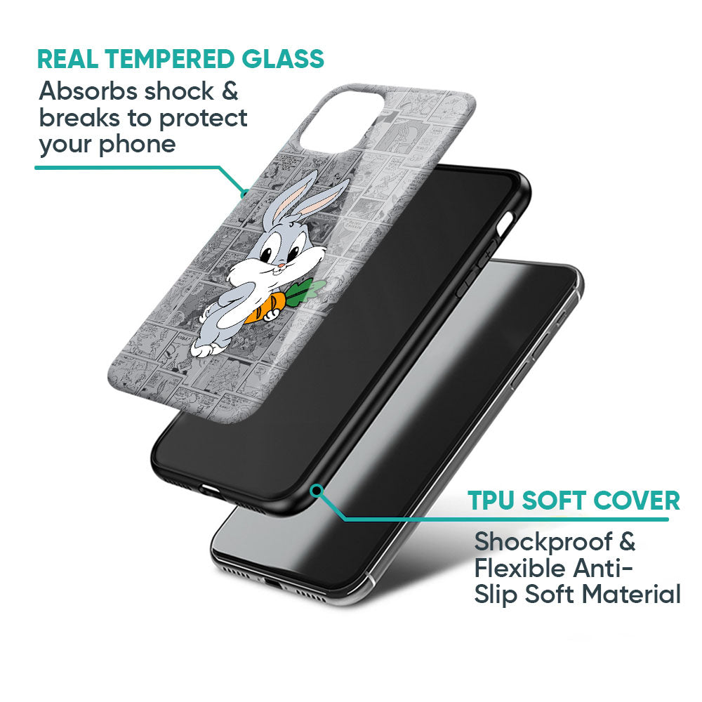Cute Baby Bunny Glass Case for Oppo F33 5G