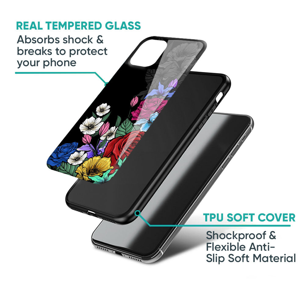 Rose Flower Bunch Art Glass Case for Vivo T4x 5G