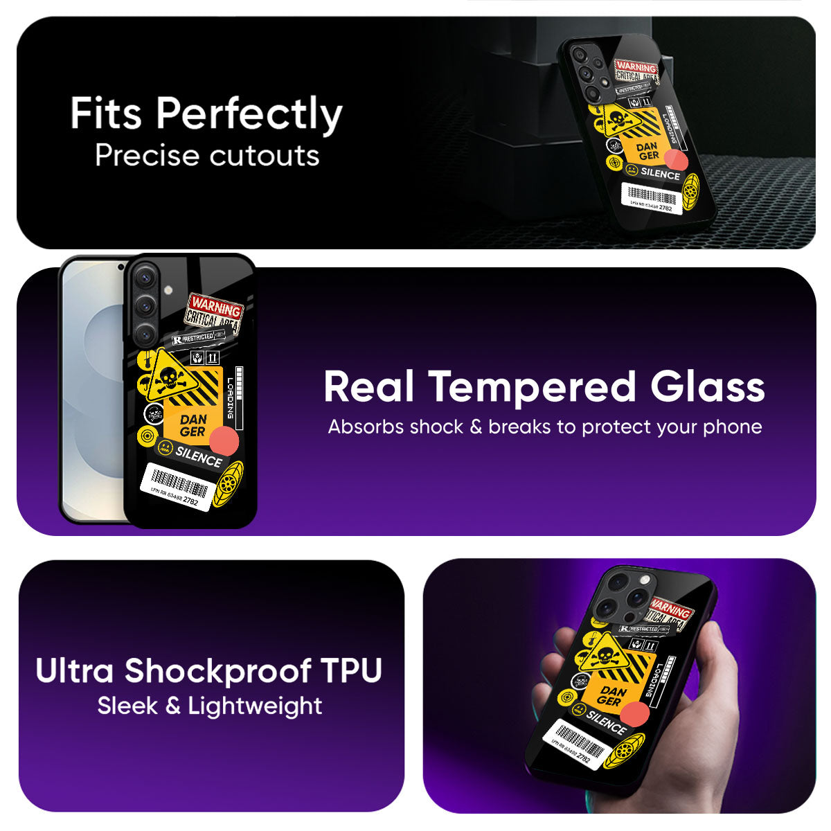 Danger Signs Glass Case