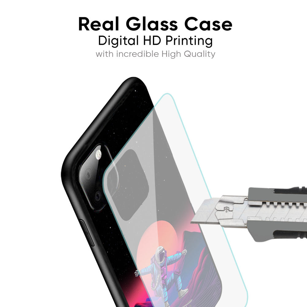 Retro Astronaut Glass Case for Oppo A18