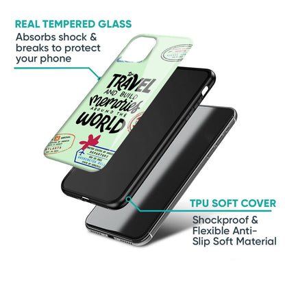 Travel Stamps Glass Case for Oppo Reno14 5G