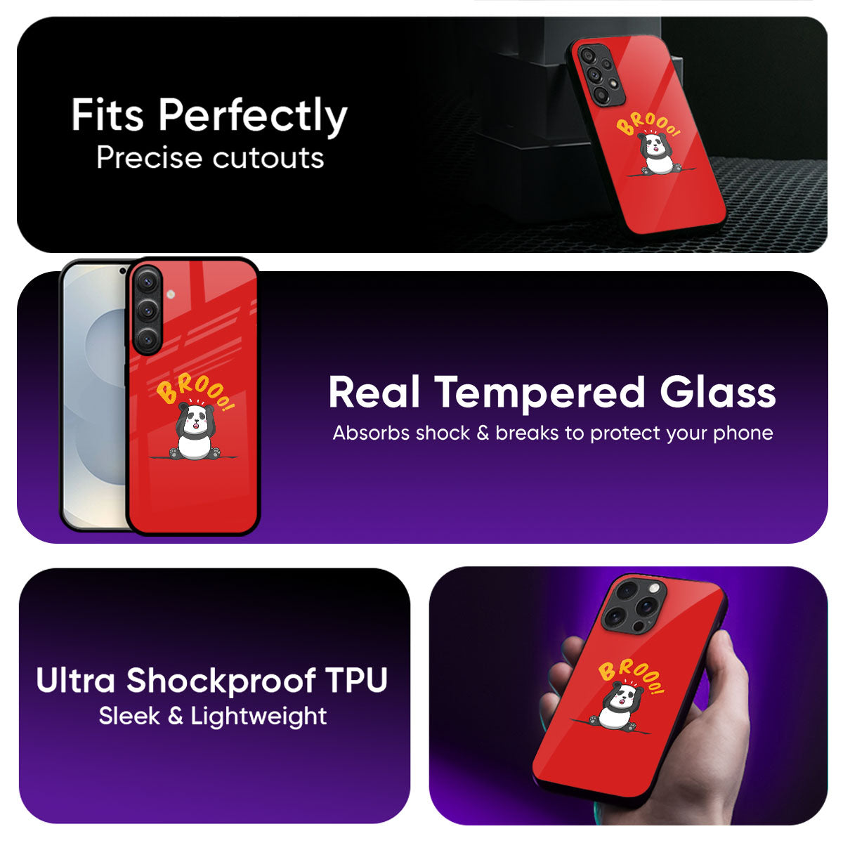 Screaming Panda Glass Case