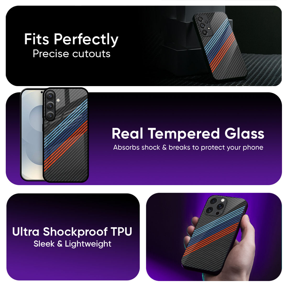 Carbon Inspired Glass Case