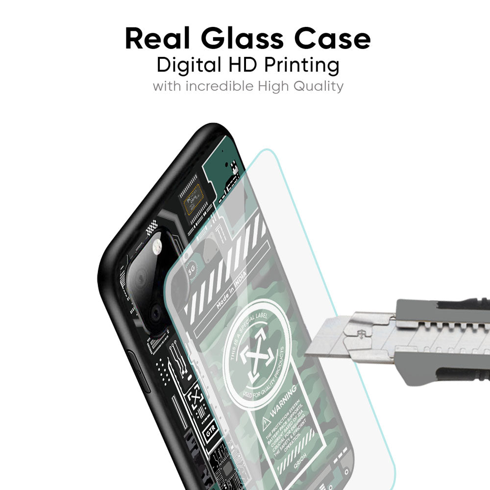 Green Camo Circuit Glass Case for iPhone XS Max