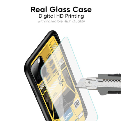 Yellow Racing Car Glass Case for IQOO Z9s Pro 5G