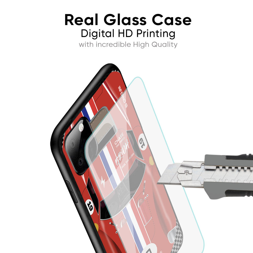 Racing Vintage Glass Case for iPhone XS Max