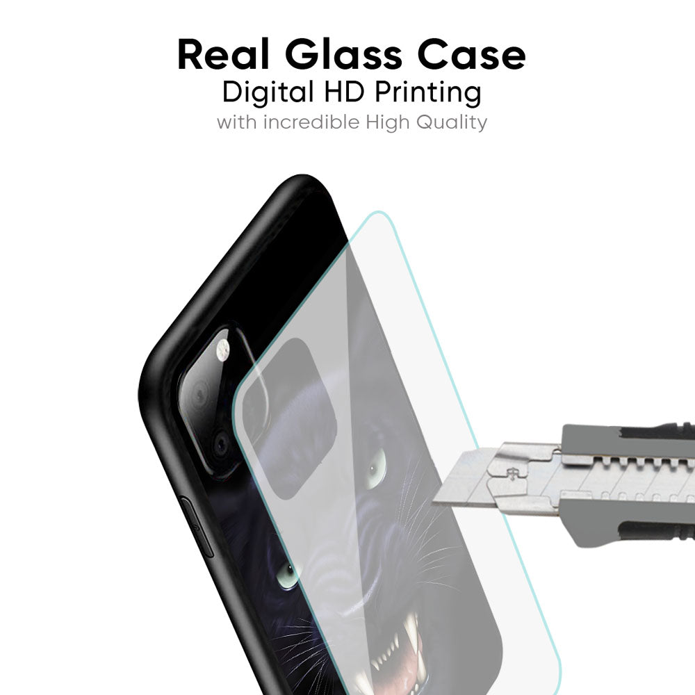 Angry Black Leopard Glass Case for iPhone XS Max