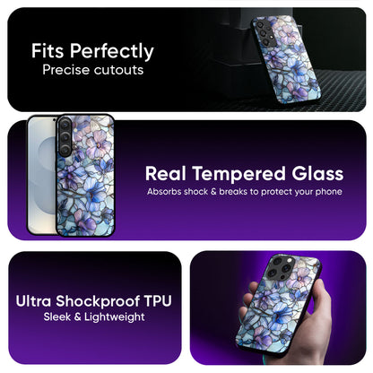 Majestic Flowers Glass Case