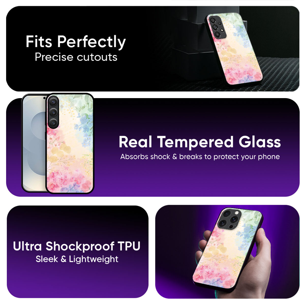 Colorful Petal Glass Case