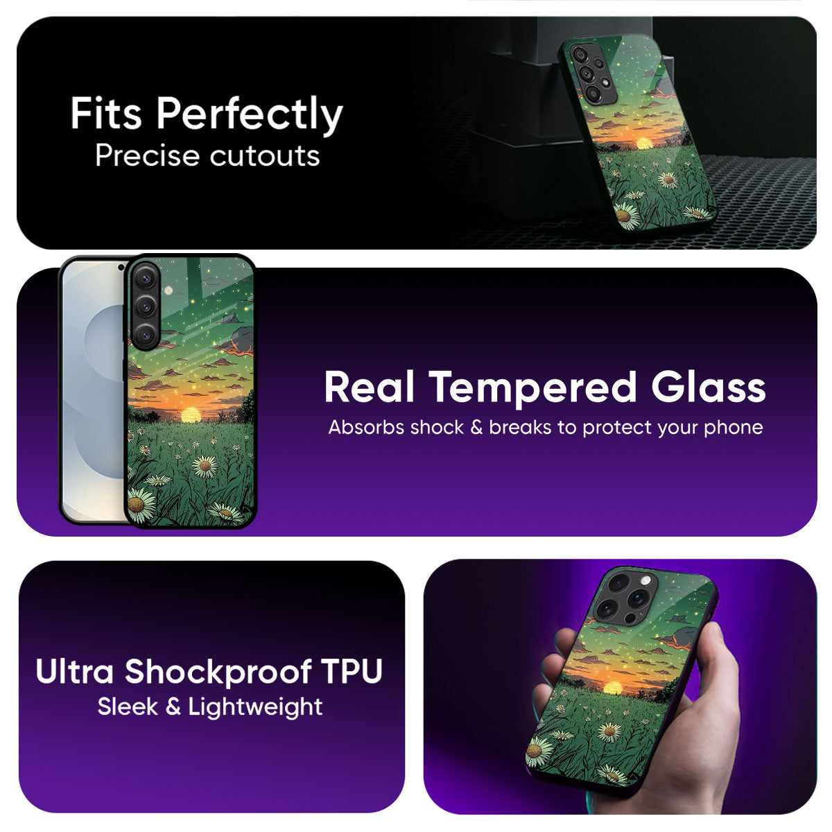 Starry Moonight Glass Case