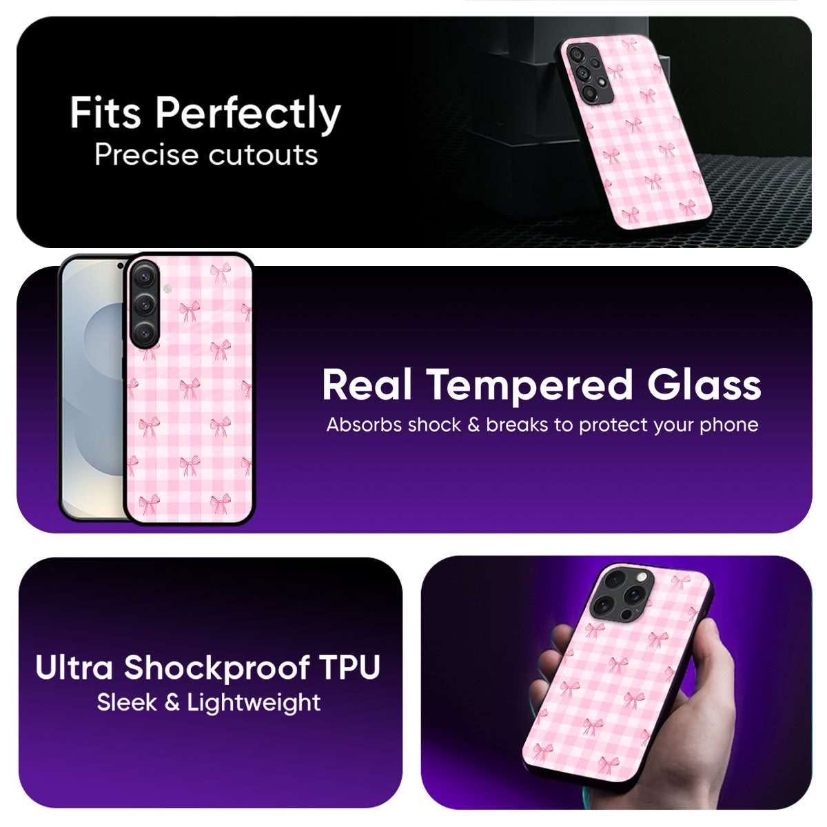 Bowtique Pattern Glass Case