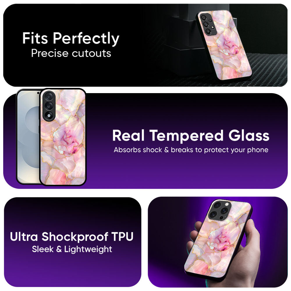 Pink Marble Glass Case