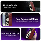 Zebra Maroon Split Glass Case