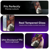 White And Black Horses Glass Case