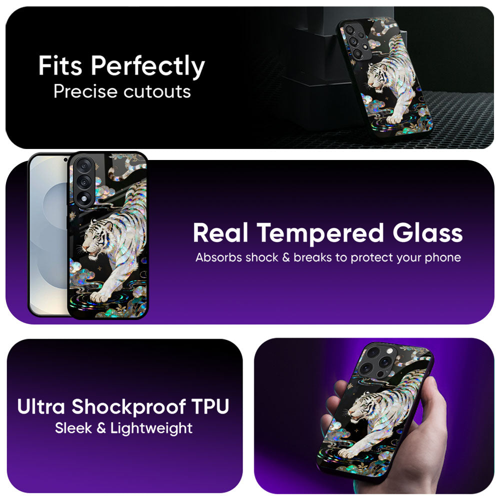 White Tiger Glass Case