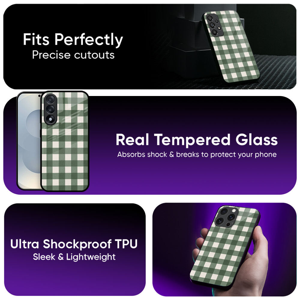 Green Box Patteren Glass Case