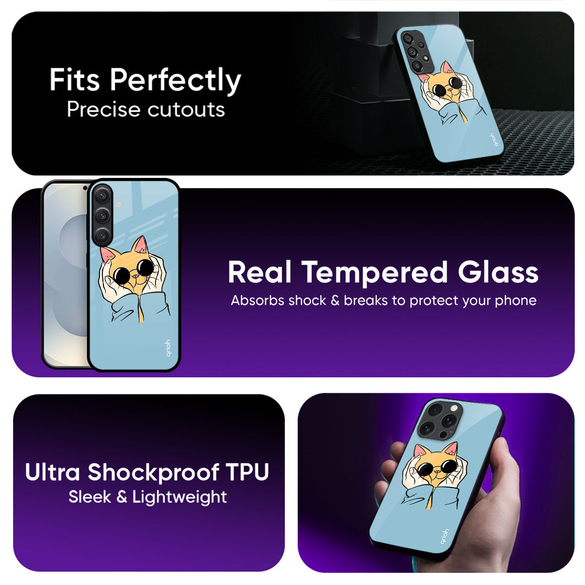 Adorable Cute Kitty Glass Case