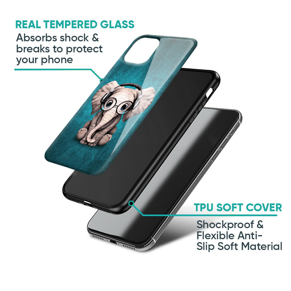 Adorable Baby Elephant Glass Case For Motorola Edge 70 5G
